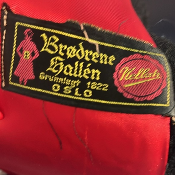 Vintage Boiled Wool Jacket Red with Embroidered Trim Metal Fasteners - Picture 7 of 10